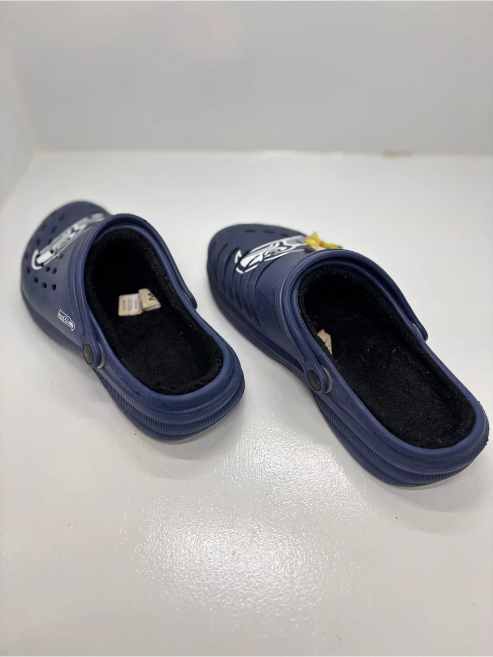 FOCO Seattle Seahawks Fleece Lined Clogs Men’s 9-10 Navy NFL Slip On Shoes